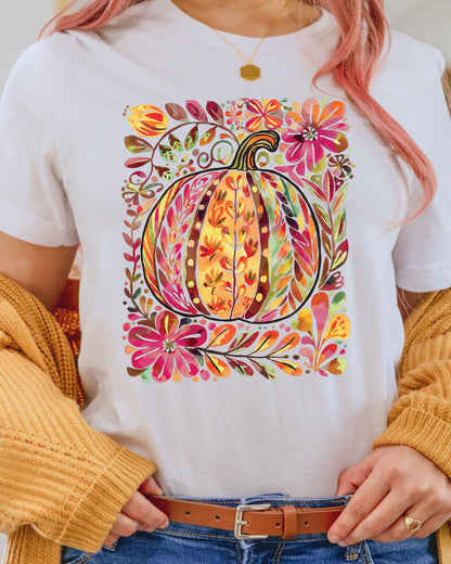 Fall Floral Pumpkin Boho Fall DTF Transfer