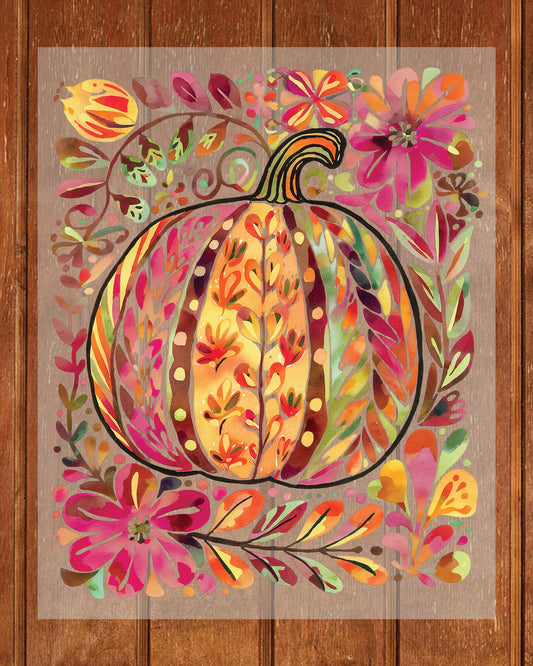Fall Floral Pumpkin Boho Fall DTF Transfer