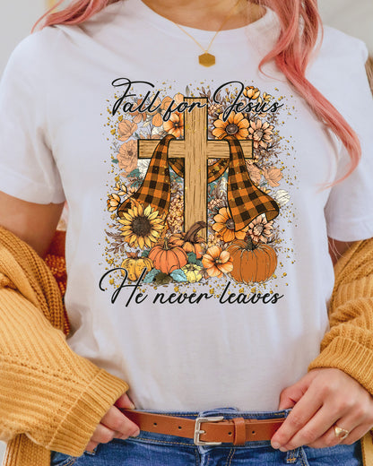 Fall for Jesus Cross with Pumpkins DTF Transfer