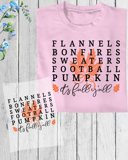 Fall List   all Fall DTF Transfer