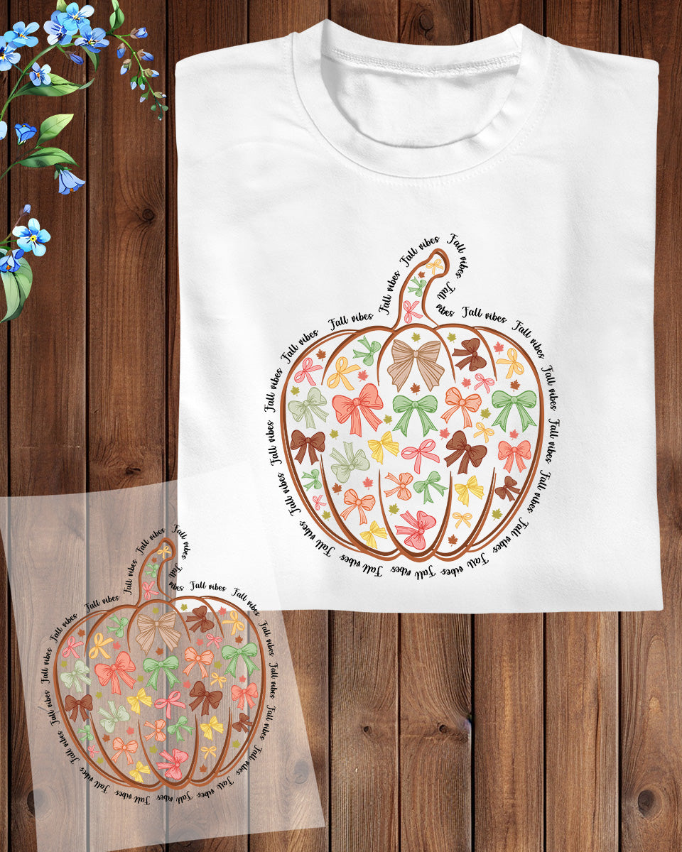 Fall Pumpkin Coquette Fall Vibes DTF Transfer