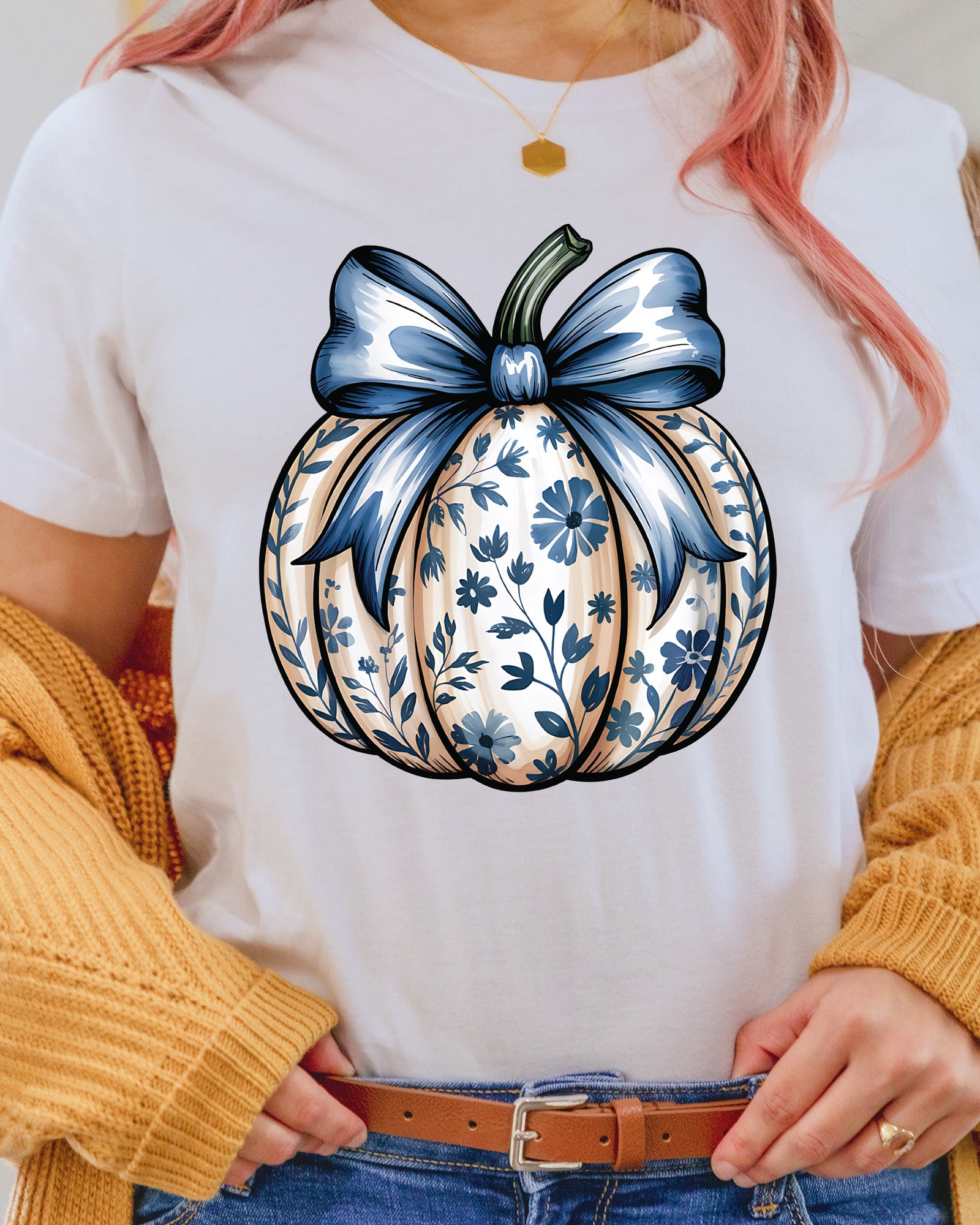 Fall Pumpkin Floral Pumpkin DTF Transfer