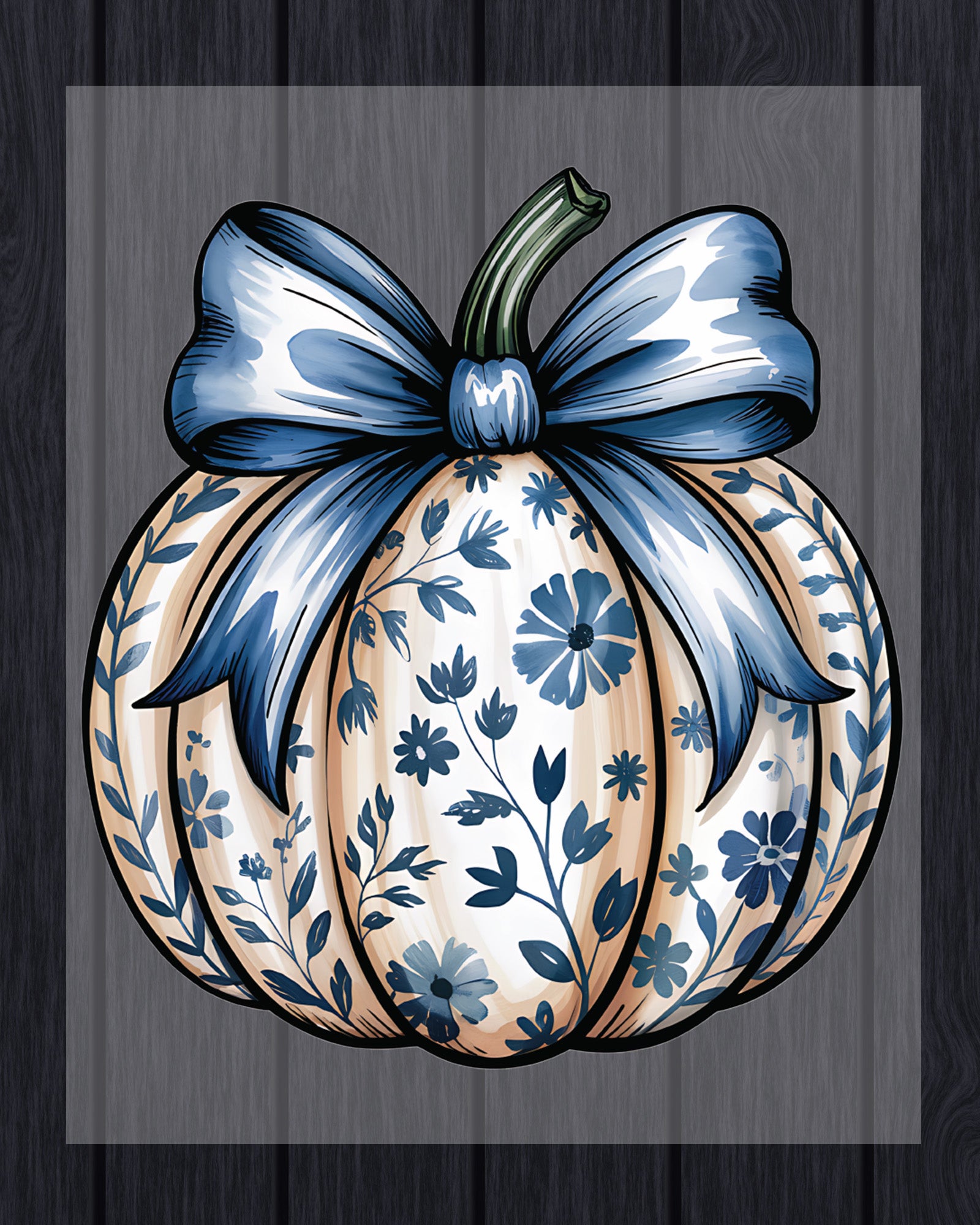 Fall Pumpkin Floral Pumpkin DTF Transfer