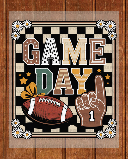 Fall Season Game Day Shirt Heat Transfer ready to Press