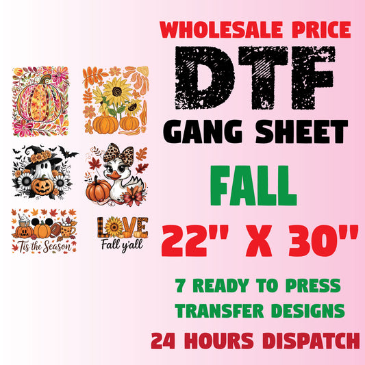 Fall Season Heat Transfer Gang Sheet