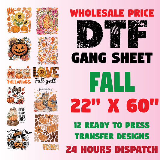 Fall Theme DTF Transfer gang Sheets