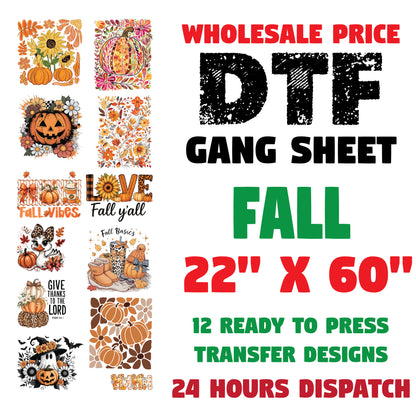 Fall Theme DTF Transfer gang Sheets