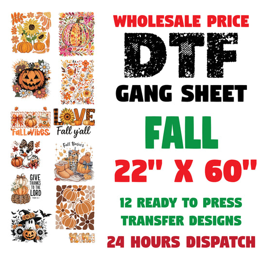 Fall Theme DTF Transfer gang Sheets