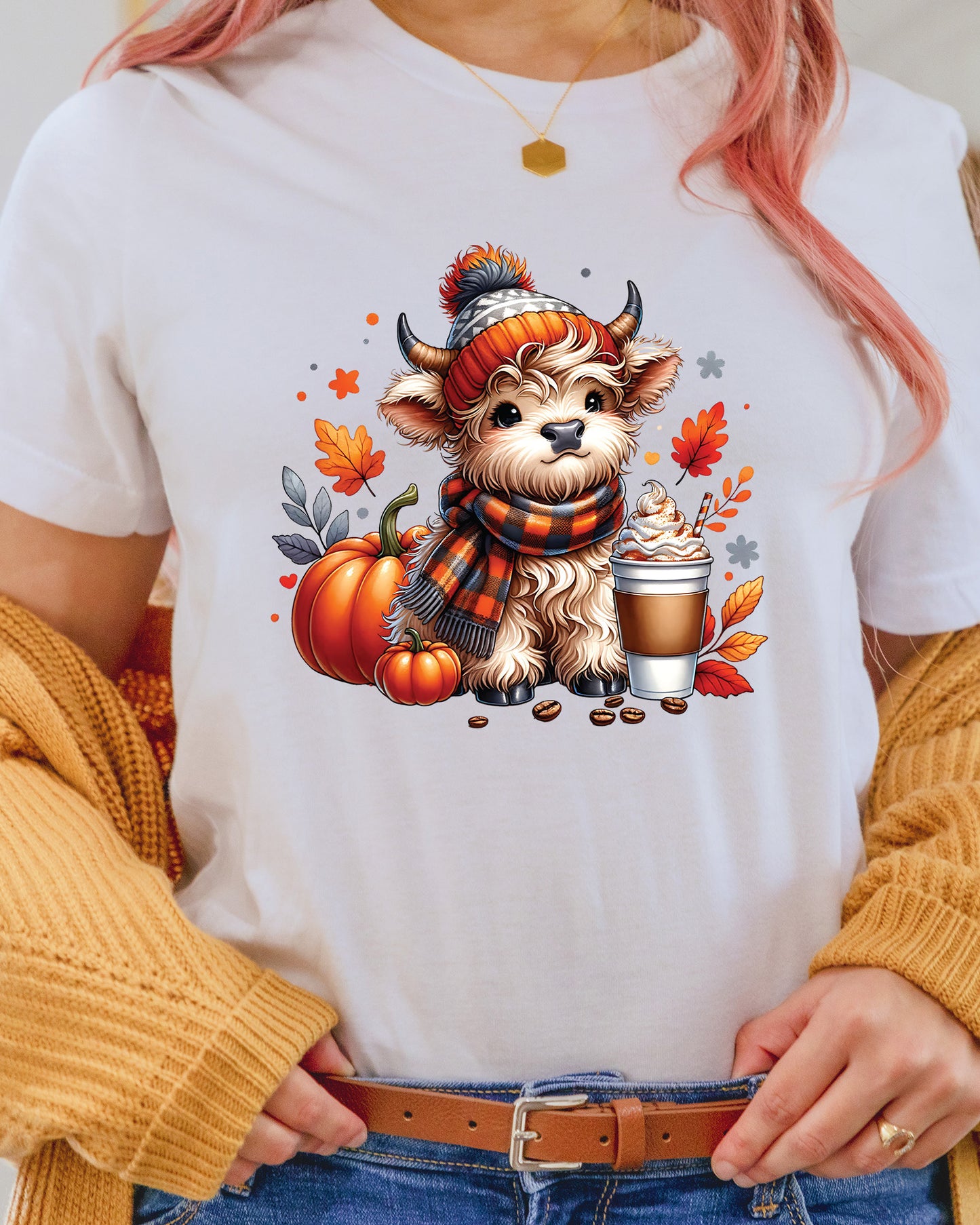 Fall Vibes Highland Cow  Highland Cow DTF Transfer