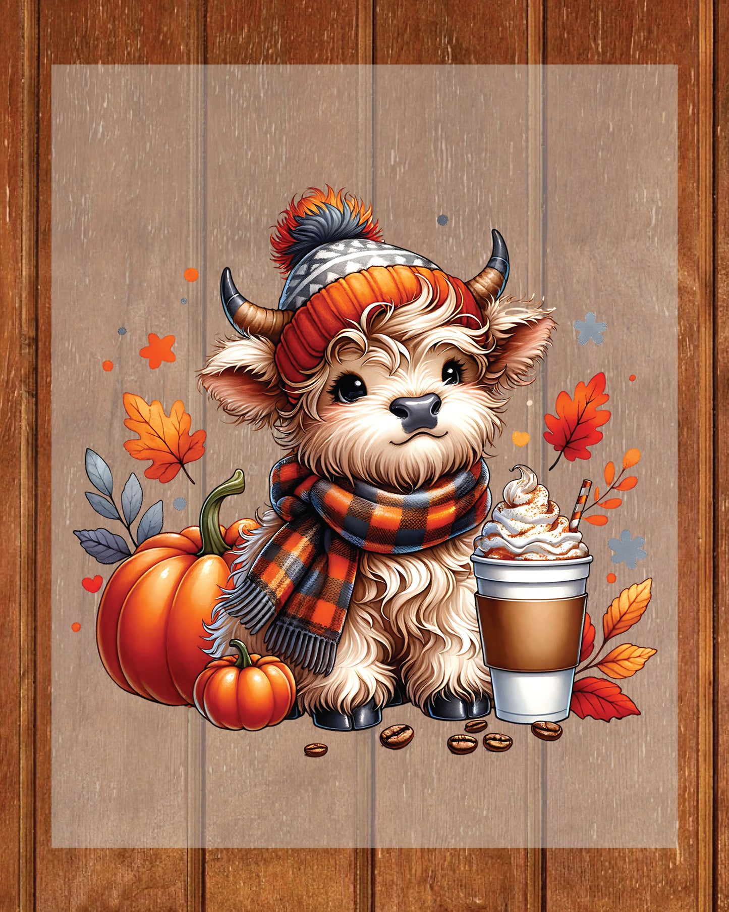 Fall Vibes Highland Cow  Highland Cow DTF Transfer