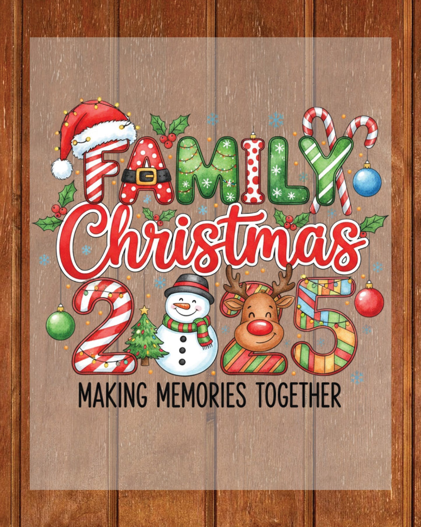 Family Christmas 2025 DTF Transfer ready to Press, Making Memories Together Heat Transfer for Shirts, Holiday X-mas UV Sticker Prints