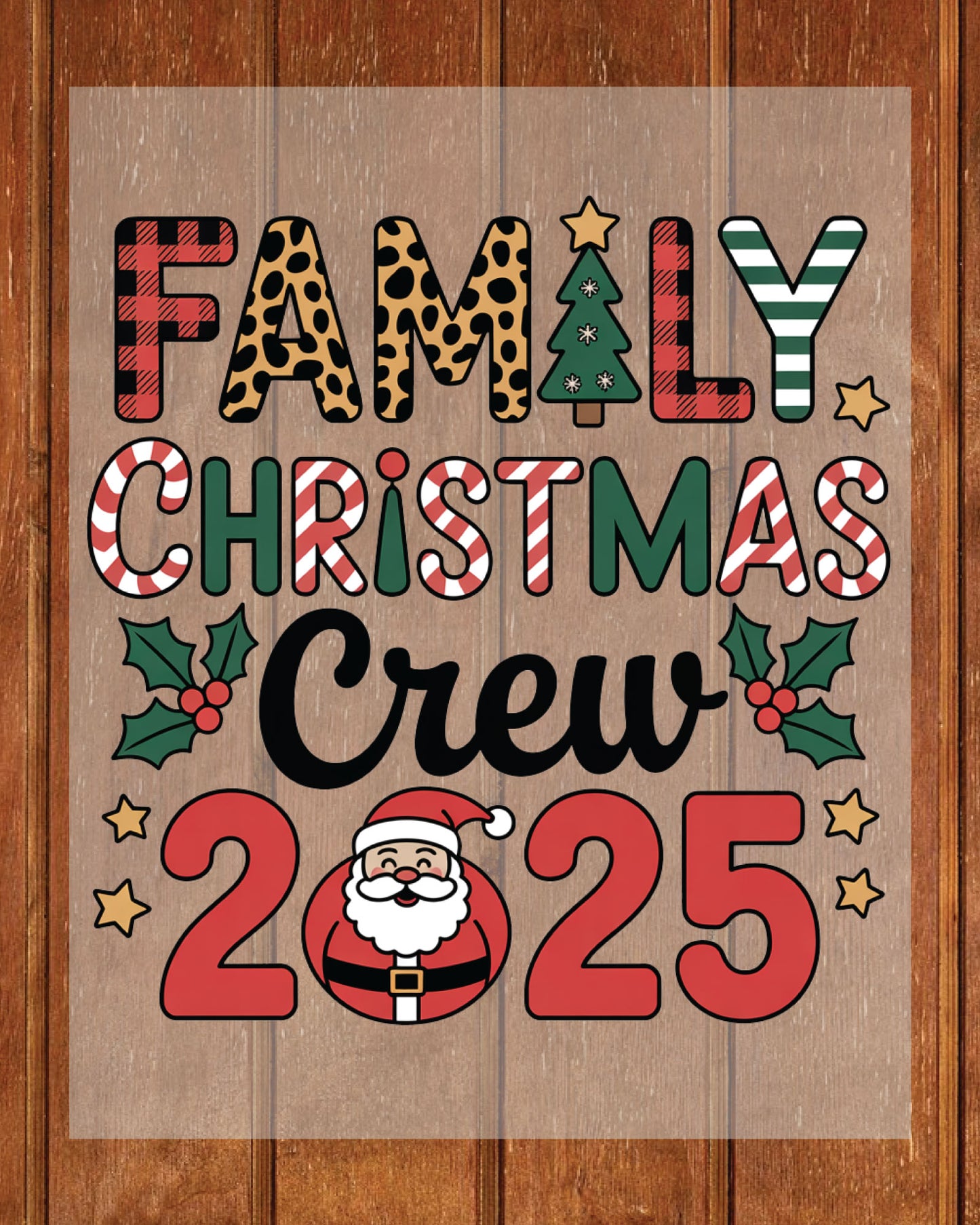 Family Christmas Crew DTF Transfers 2025 Ready to Press
