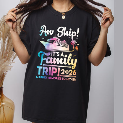 Family Trip DTF Transfer ready to Press Cruise Vacation Heat Transfer for Shirts Vacation UV Sticker Prints Cruise Party Iron on Transfer
