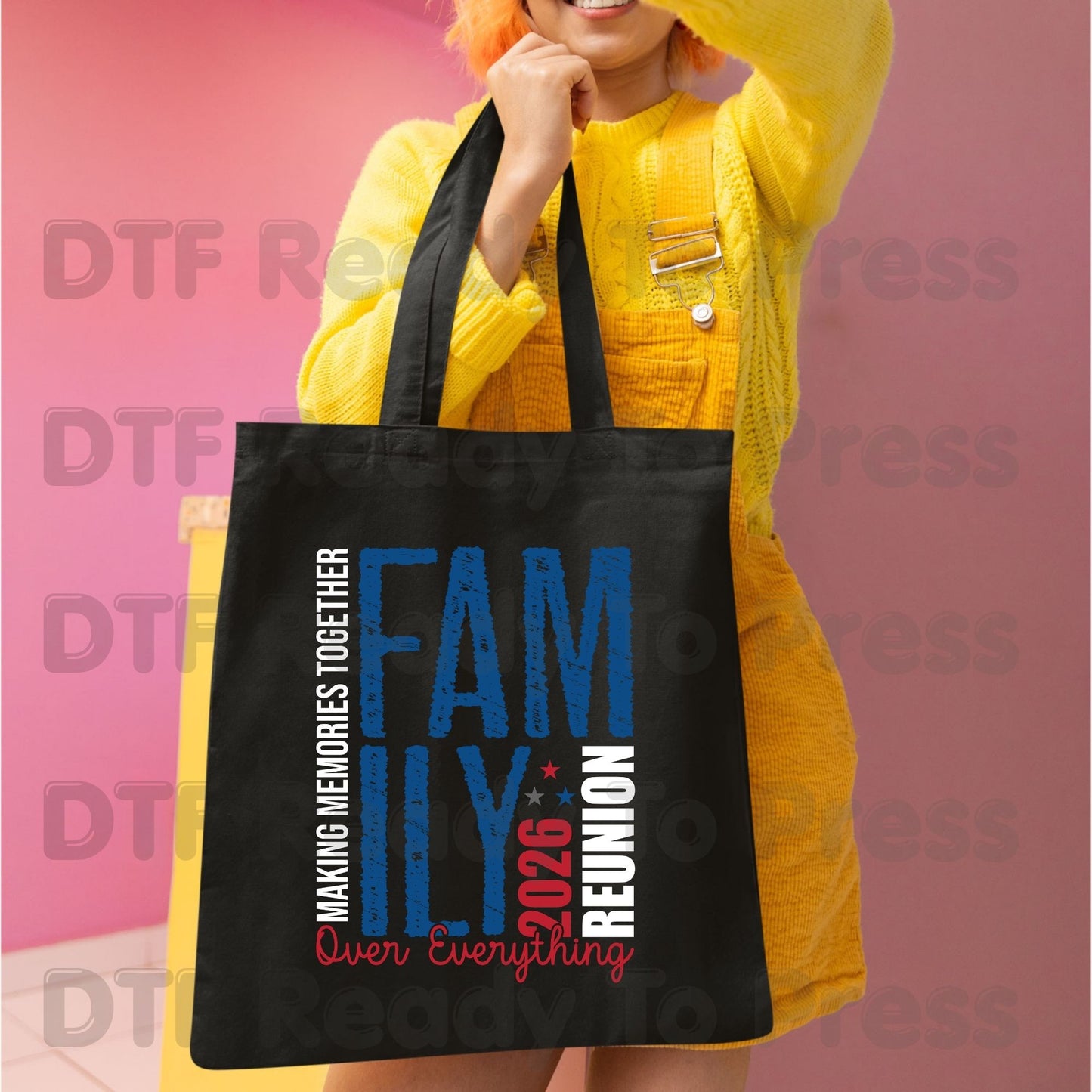 Family Reunion Making Memories Together DTF Transfer Ready to Press Patriotic Heat Transfer for Shirts Family Over Everything UV Sticker