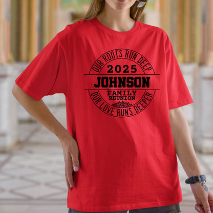 Our Roots Run Deep Our Love Runs Deeper Personalized Family Reunion Shirt