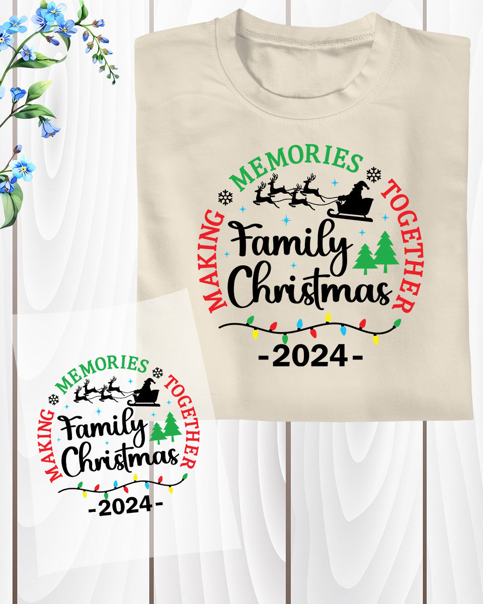 Making Memories Together Family Christmas DTF Transfer Film