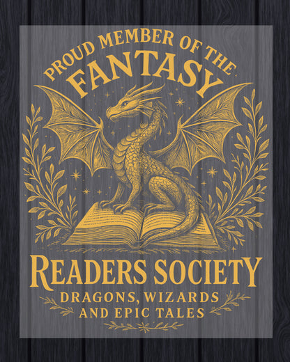 Fantasy Readers Society Bookish Romantas DTF Transfer