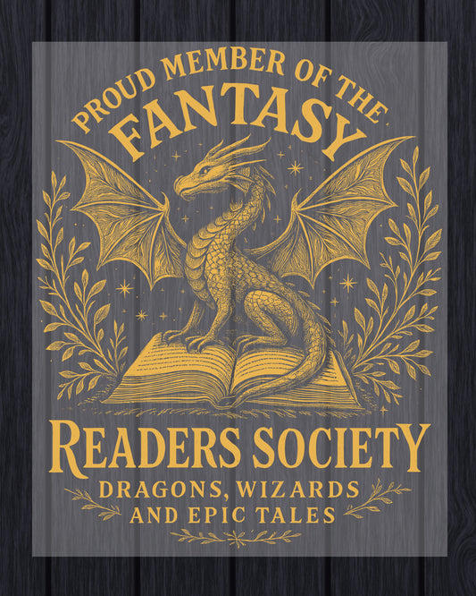 Fantasy Readers Society Bookish Romantas DTF Transfer