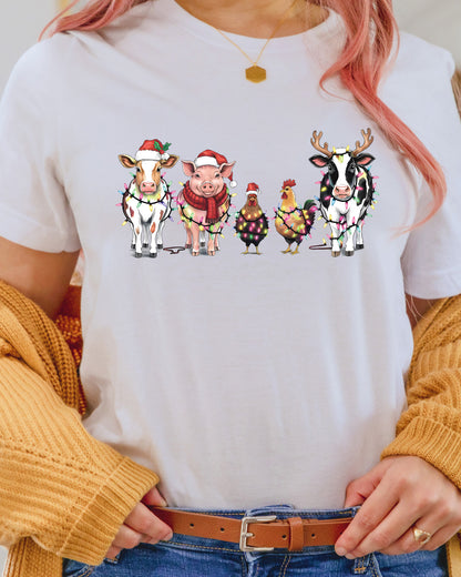Farm Animals Christmas DTF Transfer