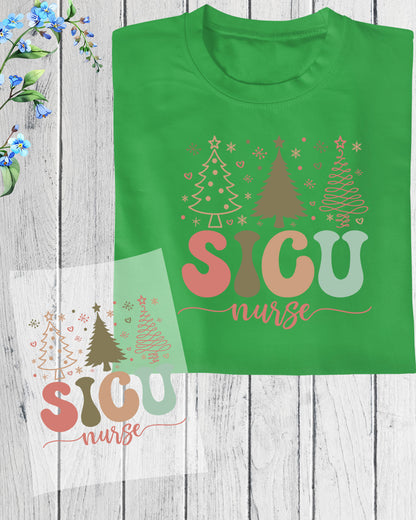 SICU Nurse Christmas DTF Transfer Film