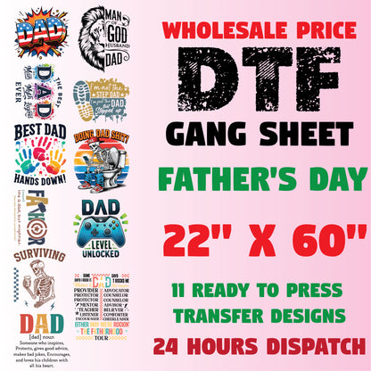 Father's Day DTF Transfer Premade Gang sheet