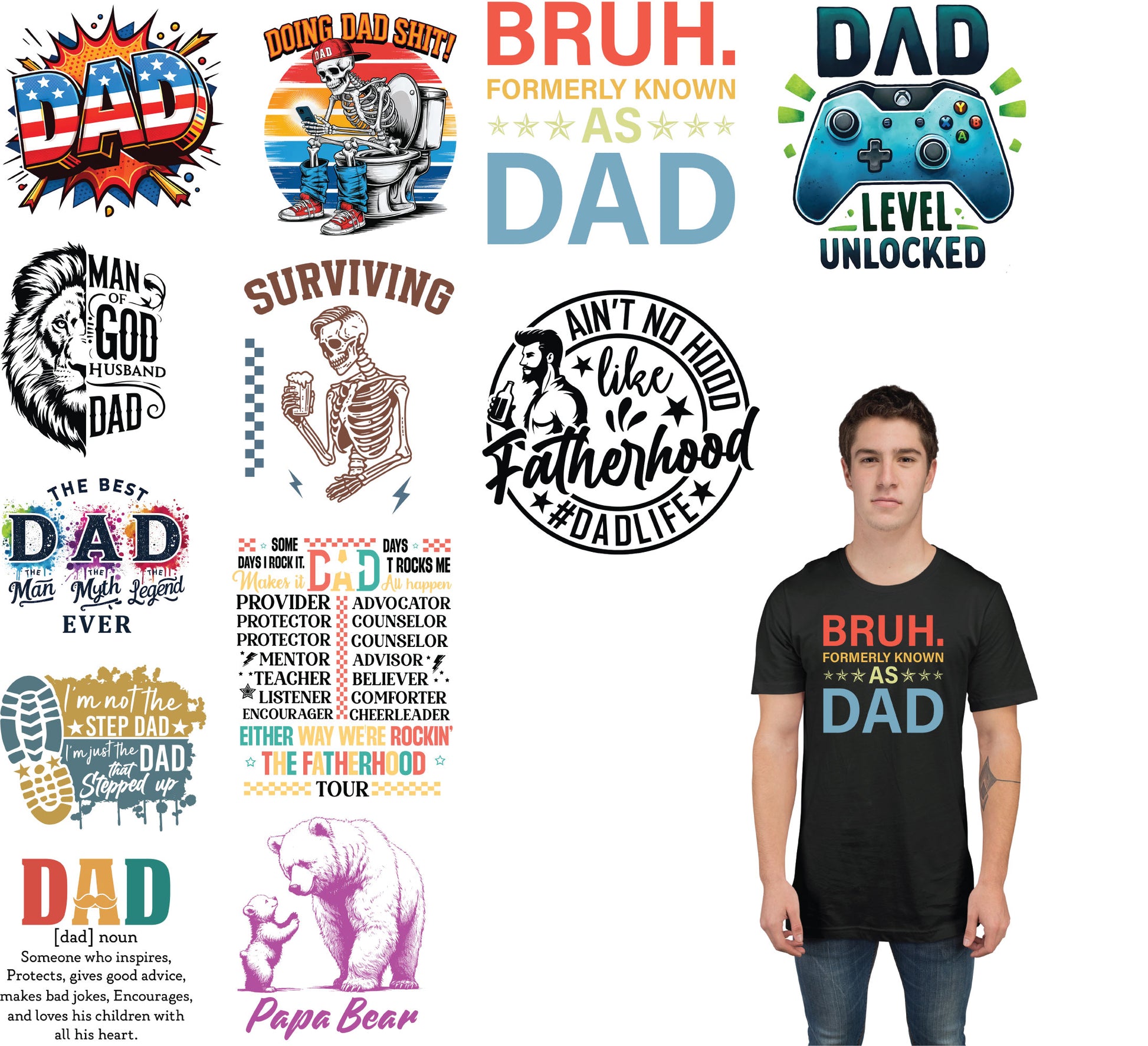 Father's Day DTF Transfer Premade Gang sheet
