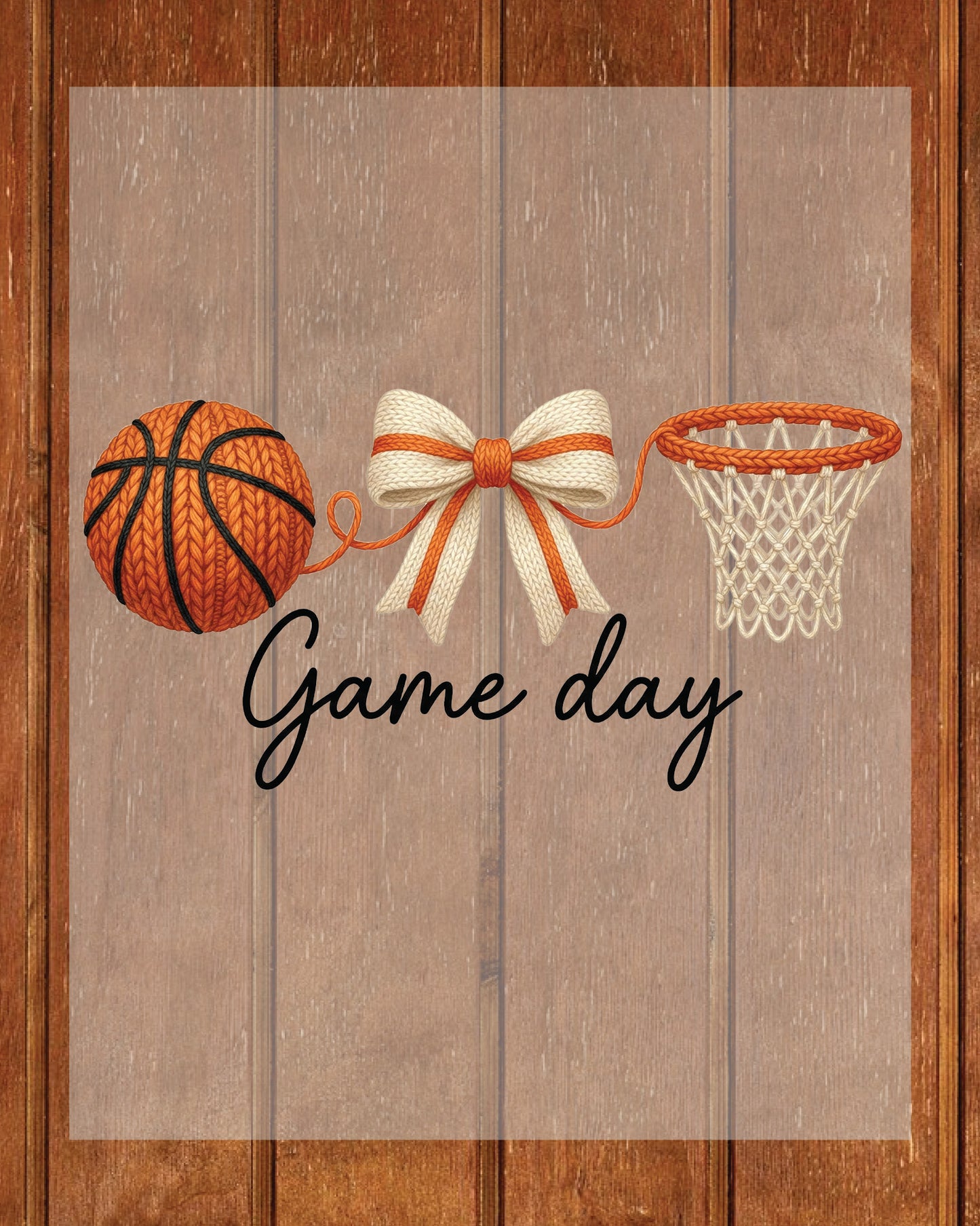 Faux Yarn Basketball DTF Transfer