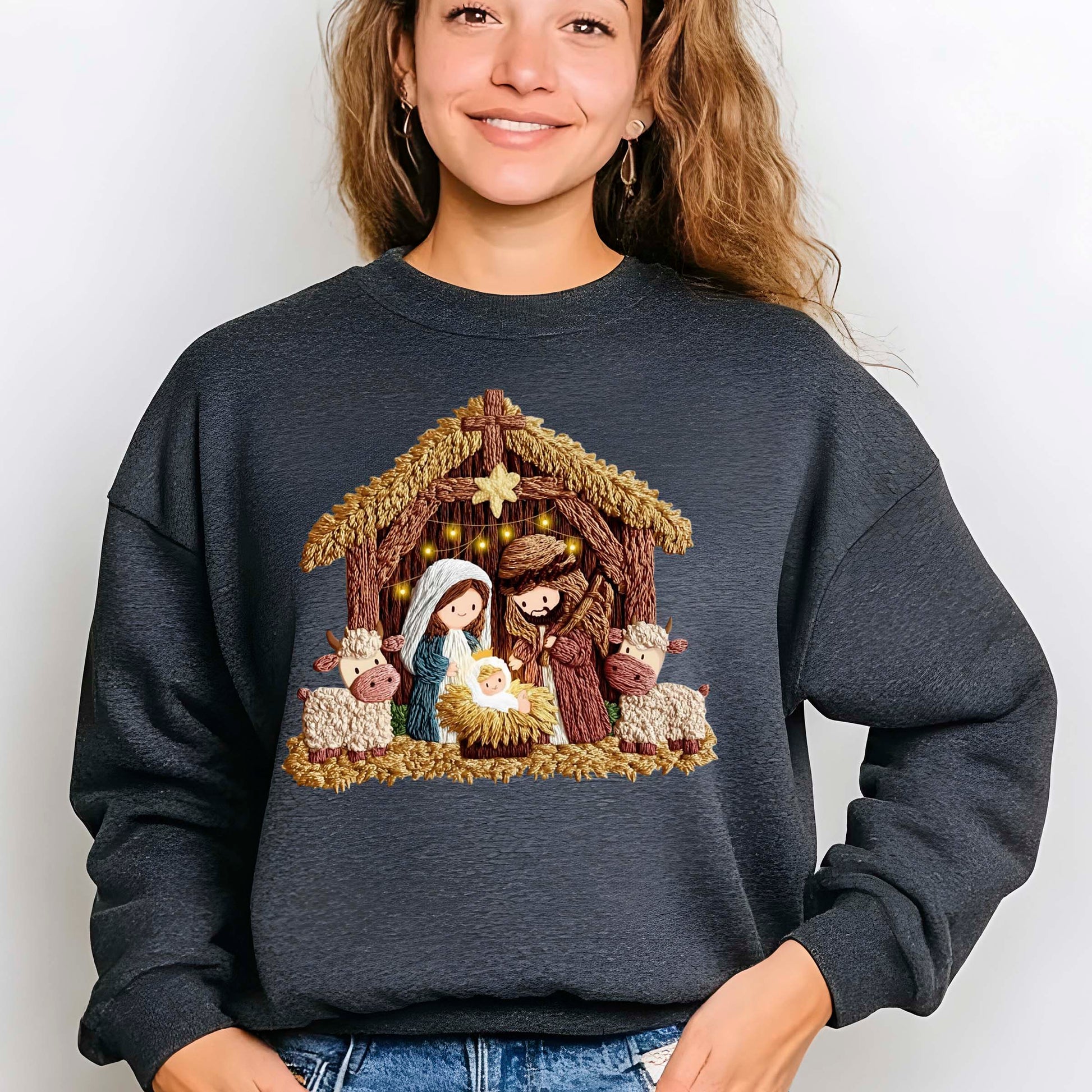 Faux Yarn Christmas Sweatshirt, True Story Christmas Shirt, Native X-mas Gift Tees