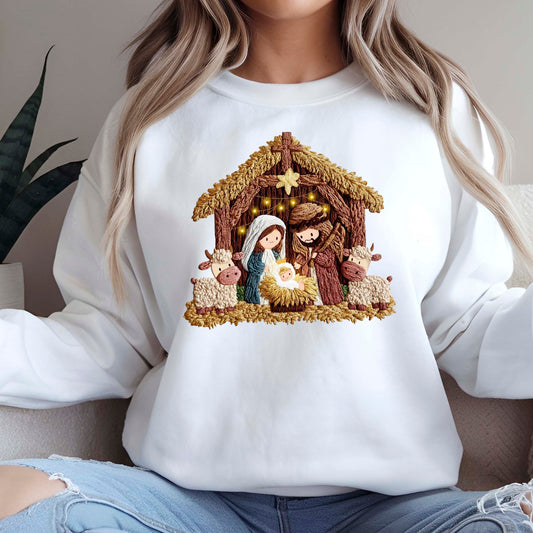 Faux Yarn Christmas Sweatshirt, True Story Christmas Shirt, Native X-mas Gift Tees