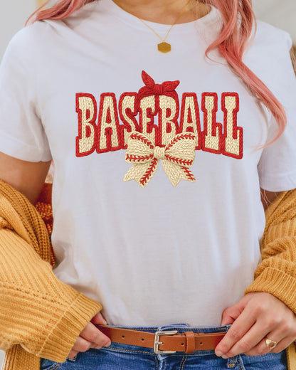 Faux Yarn Crochet Baseball DTF Transfer