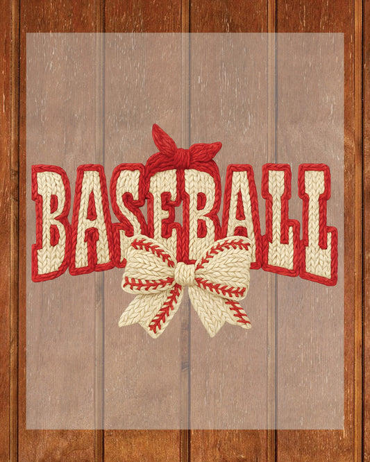 Faux Yarn Crochet Baseball DTF Transfer