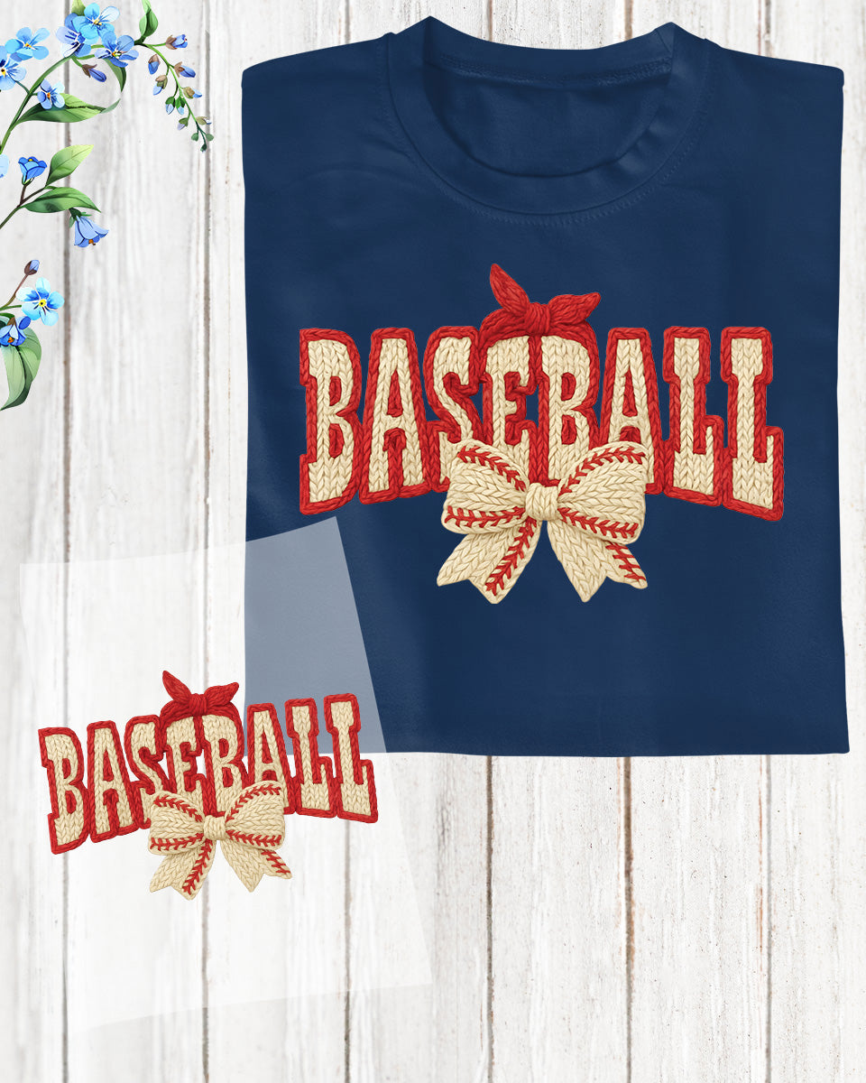 Faux Yarn Crochet Baseball DTF Transfer