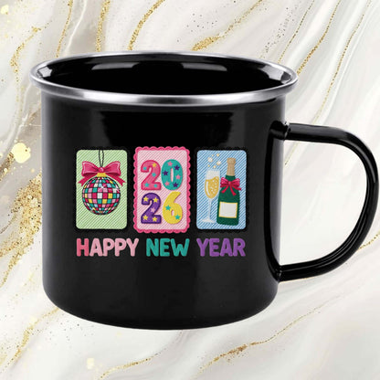 Faux Yarn Happy New Year 2026 DTF Transfer, Ready to Press Heat Transfer for Shirts, Festive Holiday Faux Yarn New Year Design, UV Sticker