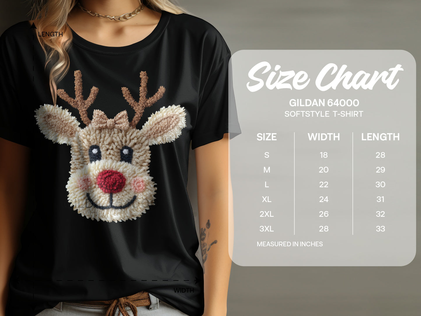 Women's Holiday Reindeer Pattern Graphic Shirt