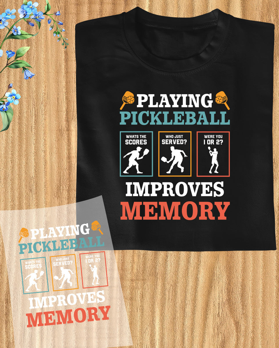 Playing Pickleball Improves Memory Groovy DTF Transfer Film