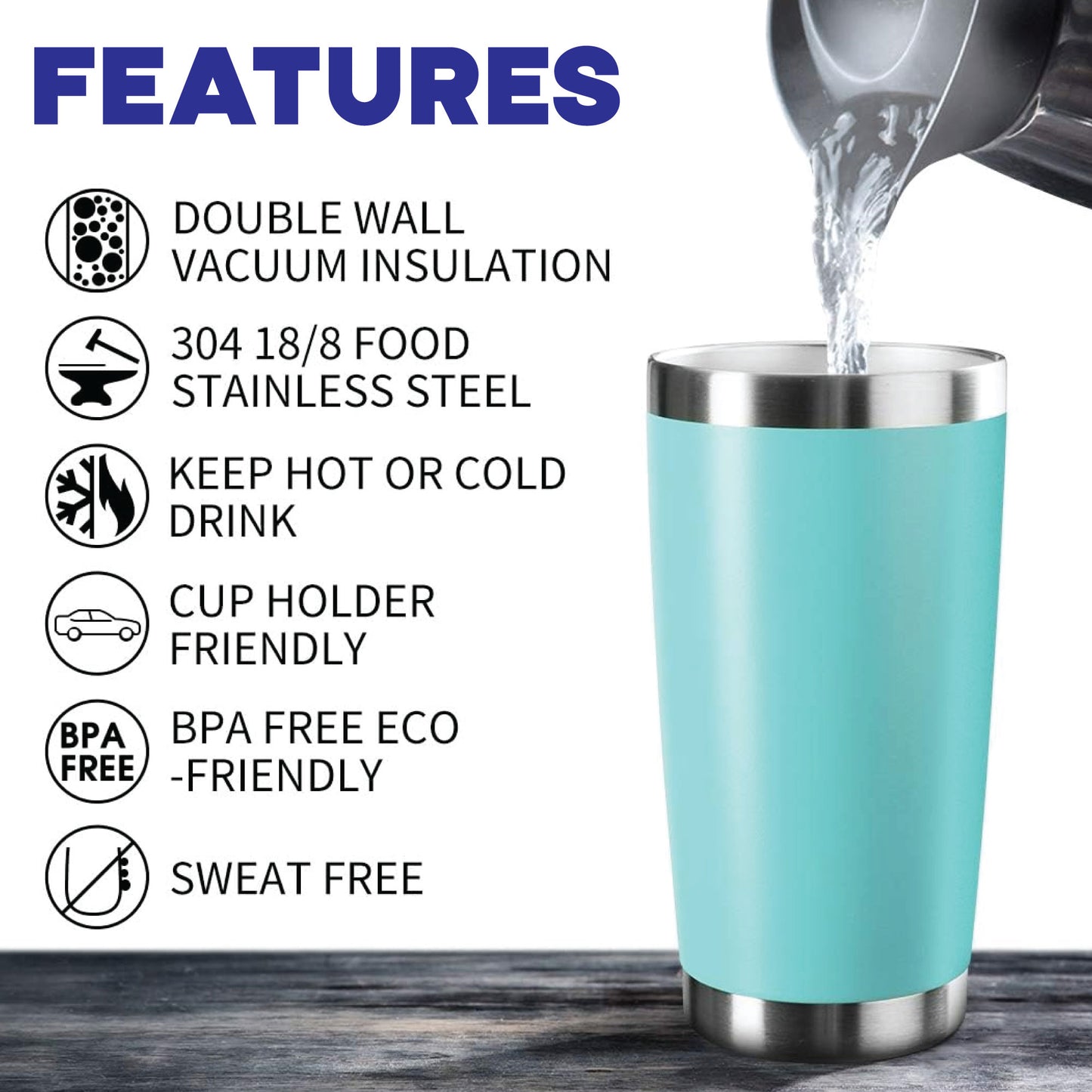 Custom Stainless Steel Tumbler 20oz Travel Mug