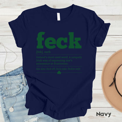 Feck Definition St Patrick’s Day Shirts Shamrock Sweatshirt Saint Patrick Party Tees Irish Green Sweater For Men Women Kids