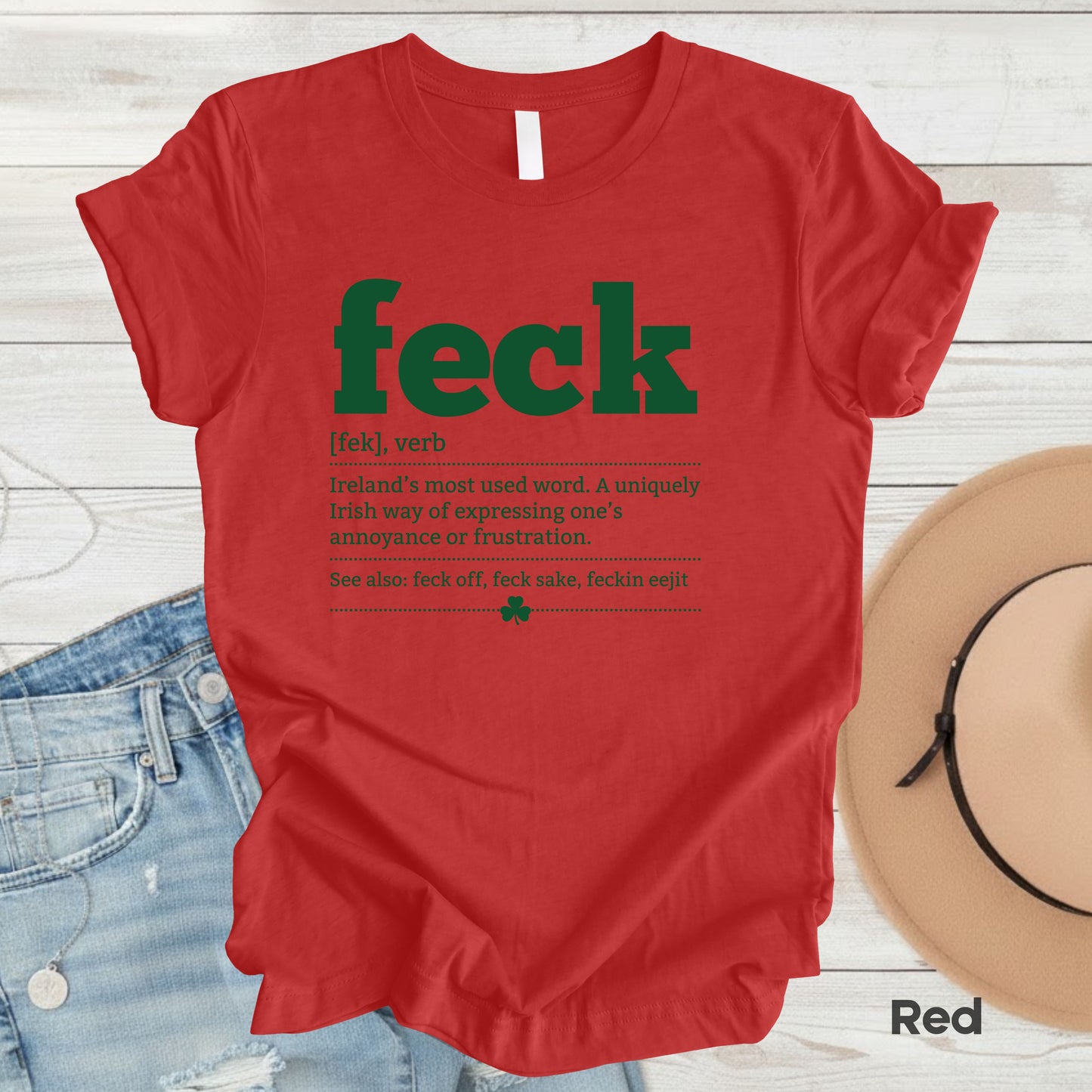 Feck Definition St Patrick’s Day Shirts Shamrock Sweatshirt Saint Patrick Party Tees Irish Green Sweater For Men Women Kids
