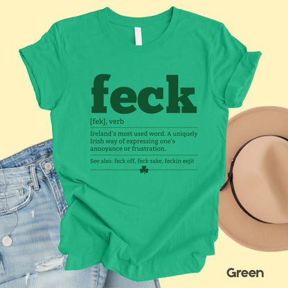 Feck Definition St Patrick’s Day Shirts Shamrock Sweatshirt Saint Patrick Party Tees Irish Green Sweater For Men Women Kids