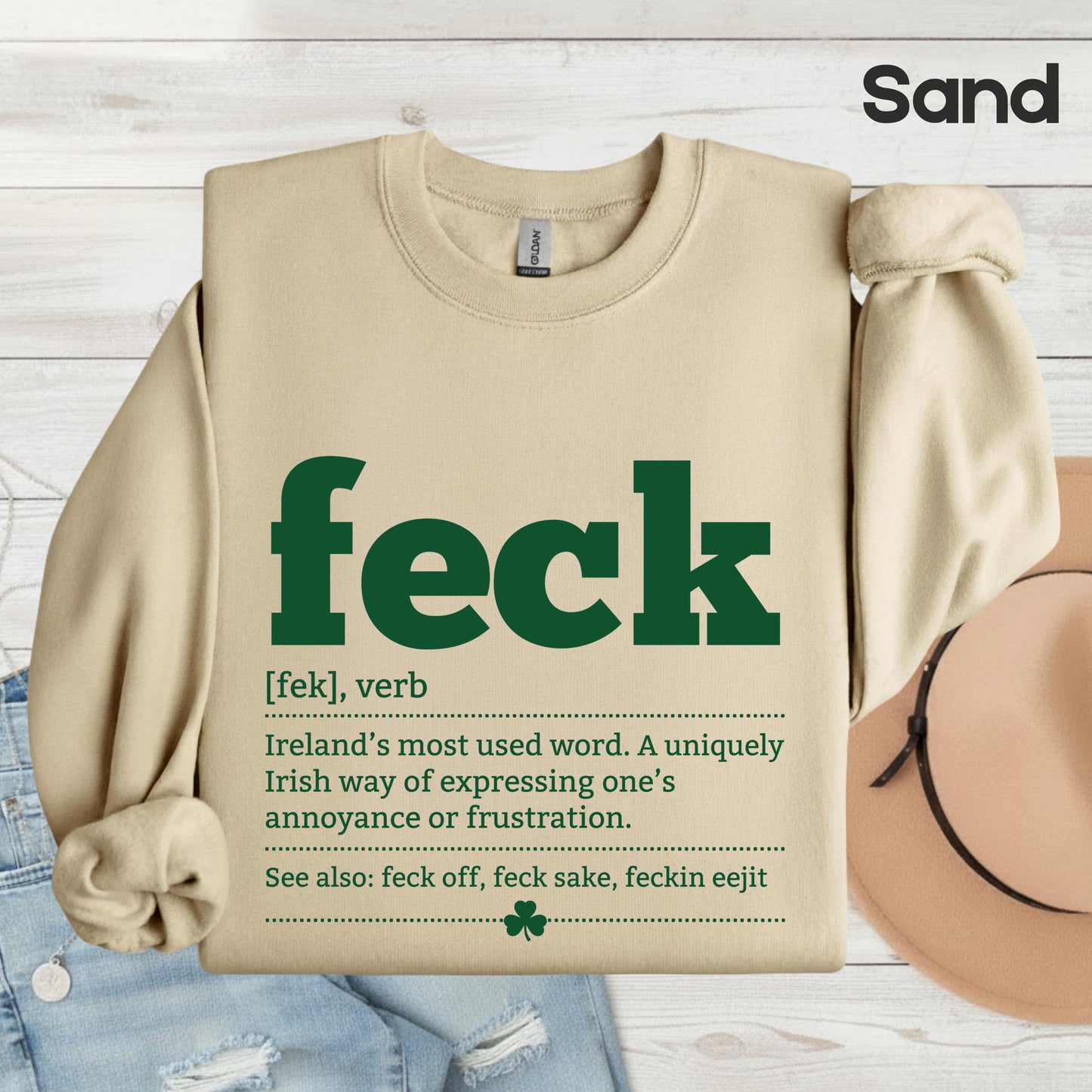 Feck Definition St Patrick’s Day Shirts Shamrock Sweatshirt Saint Patrick Party Tees Irish Green Sweater For Men Women Kids
