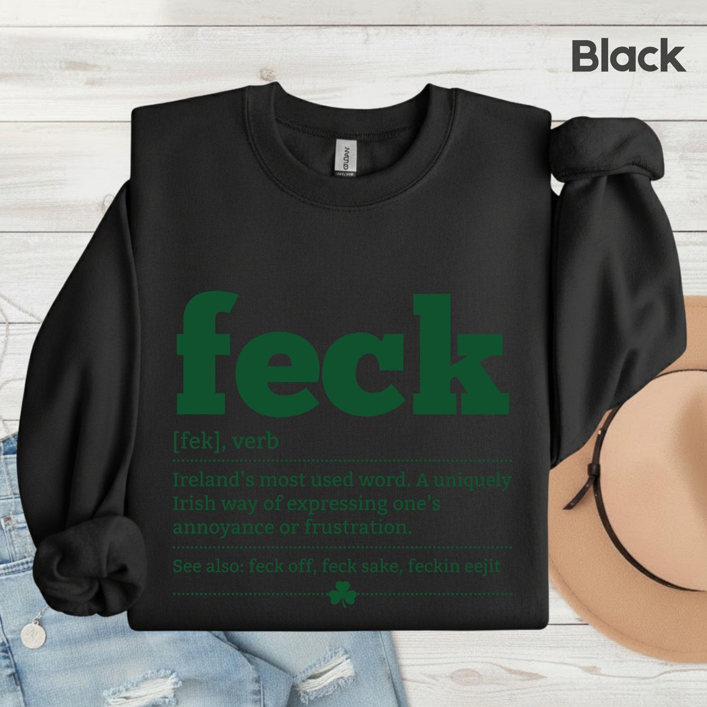 Feck Definition St Patrick’s Day Shirts Shamrock Sweatshirt Saint Patrick Party Tees Irish Green Sweater For Men Women Kids