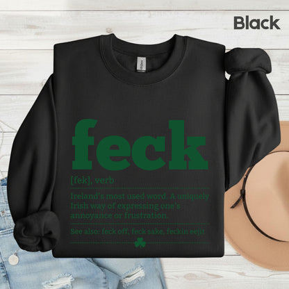 Feck Definition St Patrick’s Day Shirts Shamrock Sweatshirt Saint Patrick Party Tees Irish Green Sweater For Men Women Kids