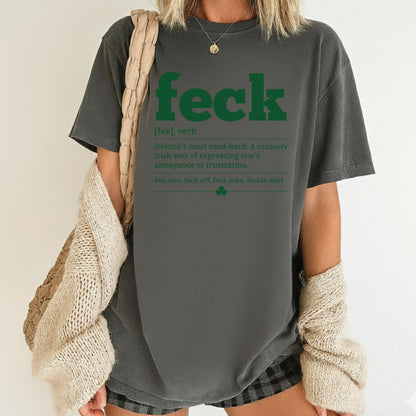 Feck Definition St Patrick’s Day Shirts Shamrock Sweatshirt Saint Patrick Party Tees Irish Green Sweater For Men Wom