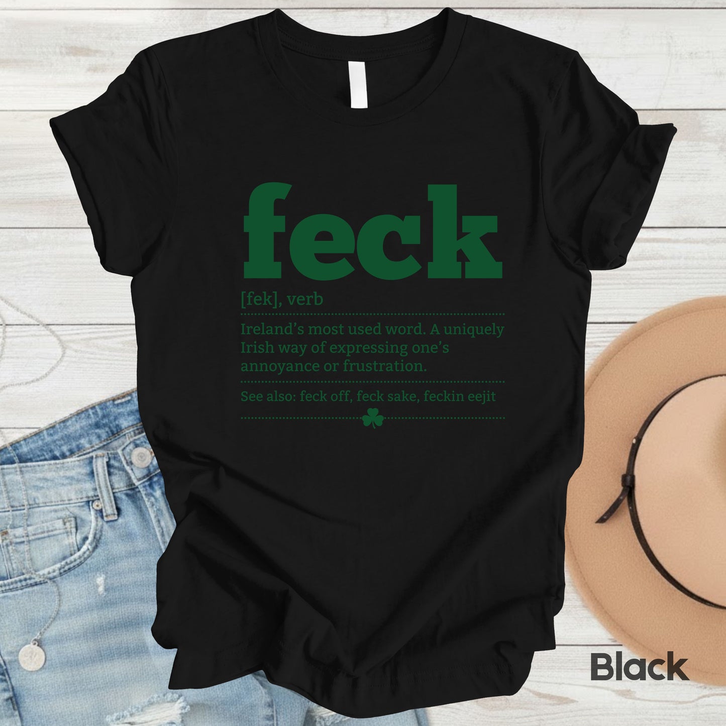Feck Definition St Patrick’s Day Shirts Shamrock Sweatshirt Saint Patrick Party Tees Irish Green Sweater For Men Women Kids