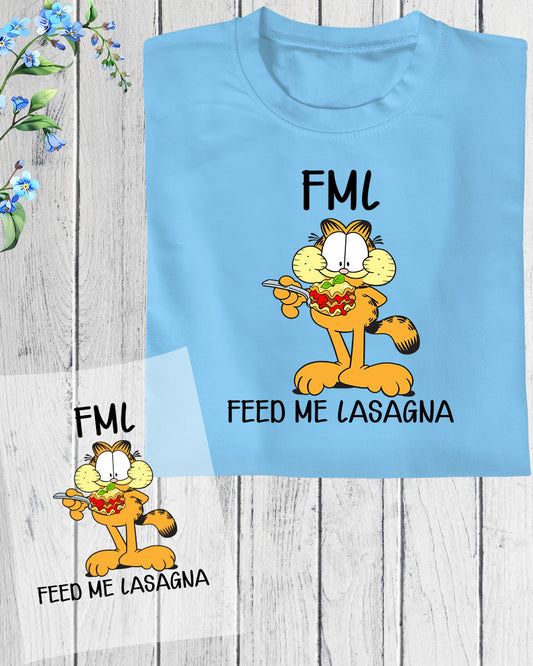 Feed Me Lasagna Garfield FML DTF Transfer Film