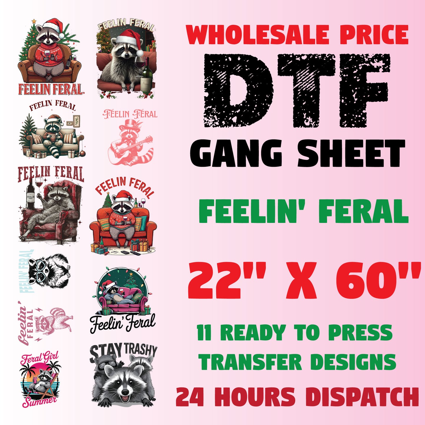 Feelin' Feral DTF Transfer Premade Gangsheet