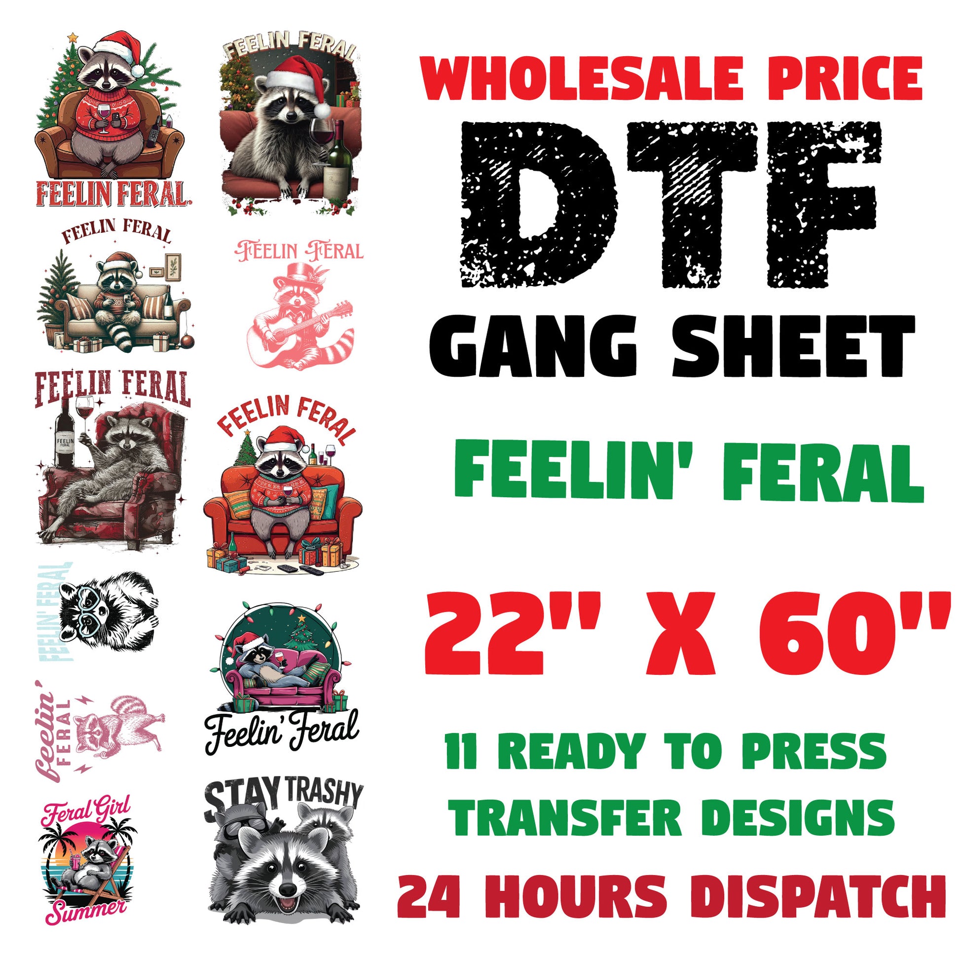 Feelin' Feral DTF Transfer Premade Gangsheet