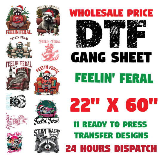 Feelin' Feral DTF Transfer Premade Gangsheet