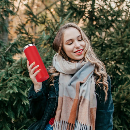 Custom Skinny Tumbler Insulated Stainless Steel Tumbler witth Lid and Straw - 20 oz