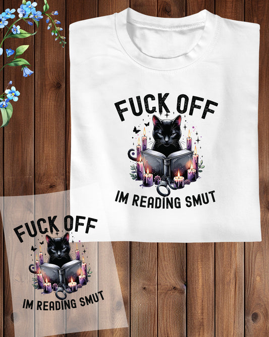 Black Cat Reading Book DTF Transfer Film